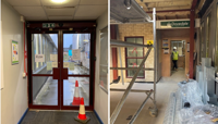 Dovedale entrance doors pre-refurb and current entry way in progress of being built preview